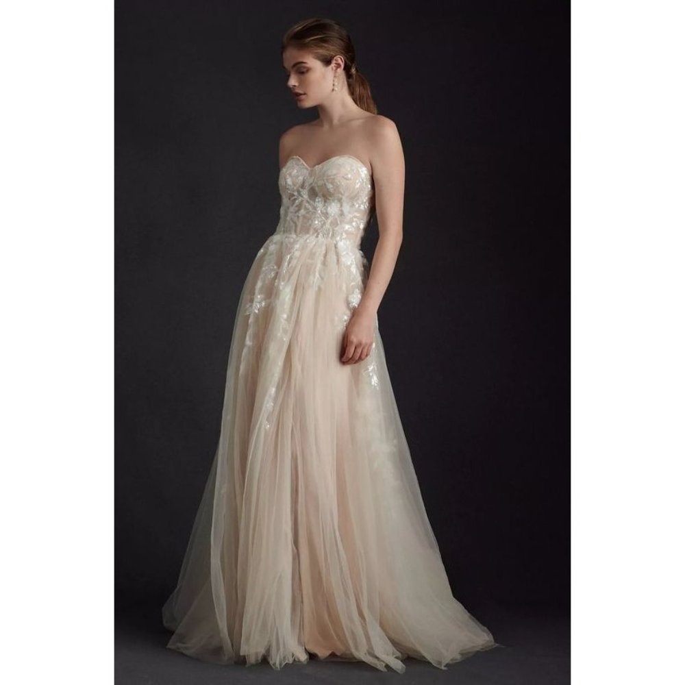 Wtoo Austin Wedding Gown Size 6 NEW Anthropologie Oatmeal